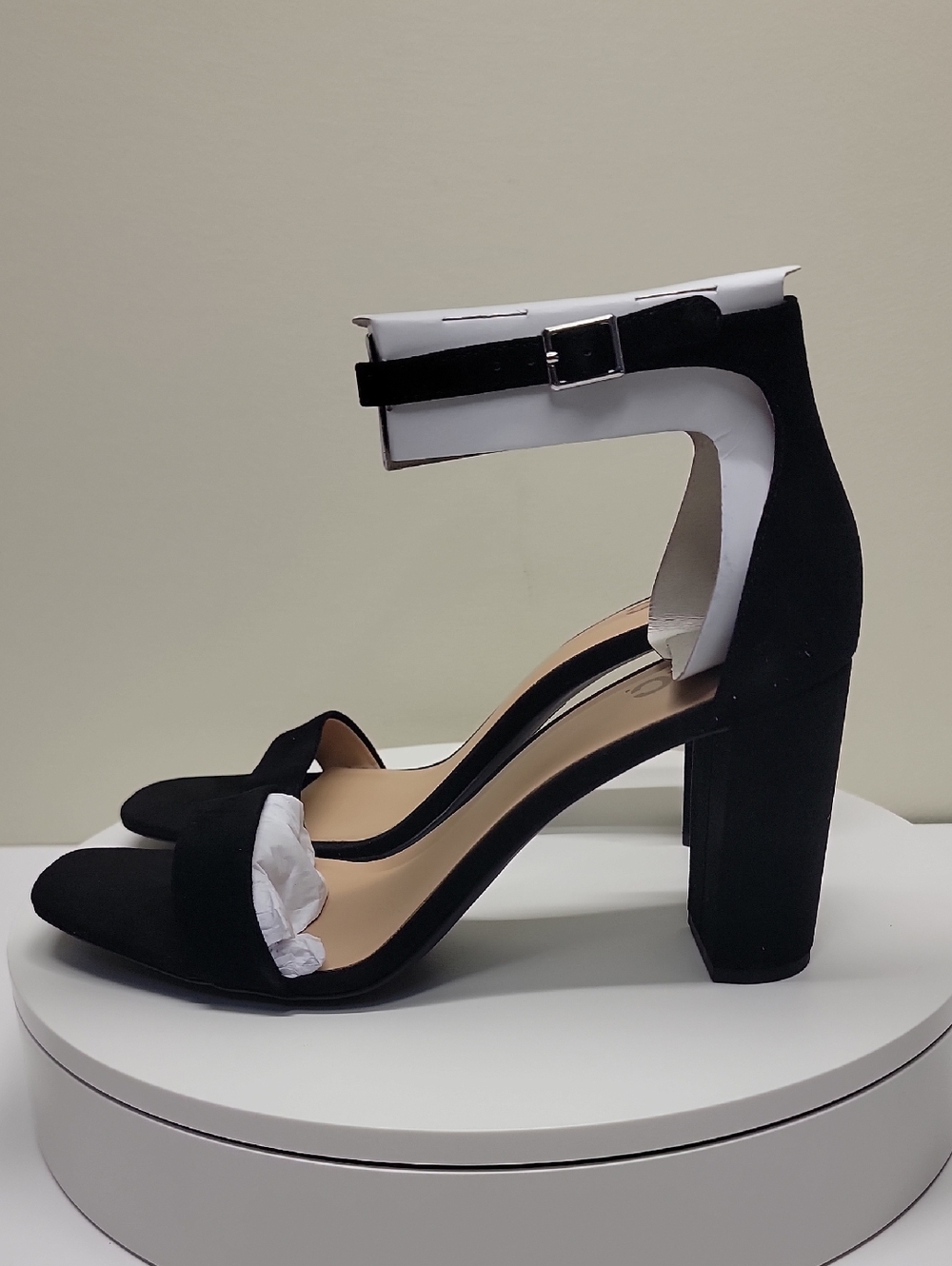 INC INTERNATIONAL CONCEPTS NEW IN BOX BLACK SUEDE DRESSY BLOCK HEEL SANDALS SZ10 - Picture 5 of 14